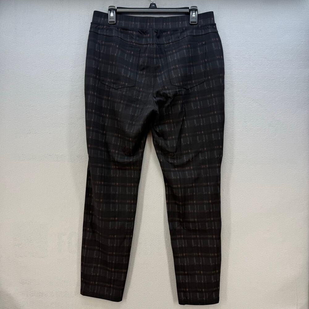 Garnet Hill Dress Leggings Women's Size L Plaid Black Gray Business Casual - Picture 2 of 12